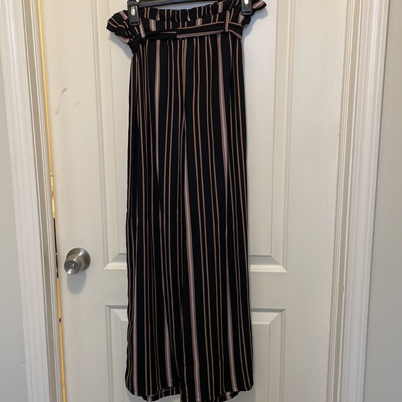 Striped Paper Bag Pants - Picture 3 of 3